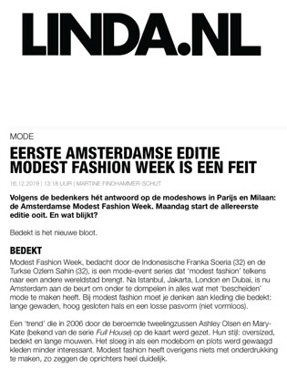 EERSTE AMSTERDAMSE EDITIE MODEST FASHION WEEK IS EEN FEIT